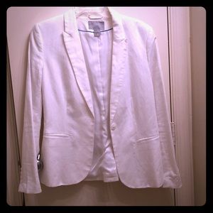 H&M white linen blazer